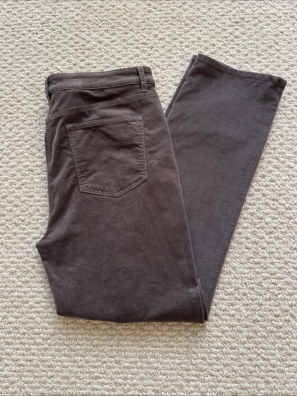 Talbots Gray Corduroy Straight-Leg Pants
